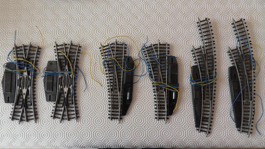 6 aiguillages Märklin 2260 2261 2267., Analogique, Rails, Utilisé, Courant continu ou Courant alternatif