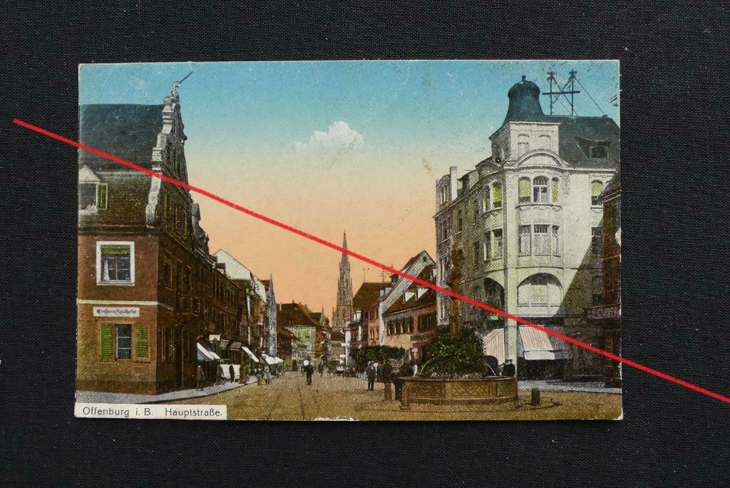 Postkaart 24/9/1916 Offenburg, Hauptstrasse, Duitsland WOI, Enlèvement ou Envoi, Avant 1920, Affranchie, Allemagne