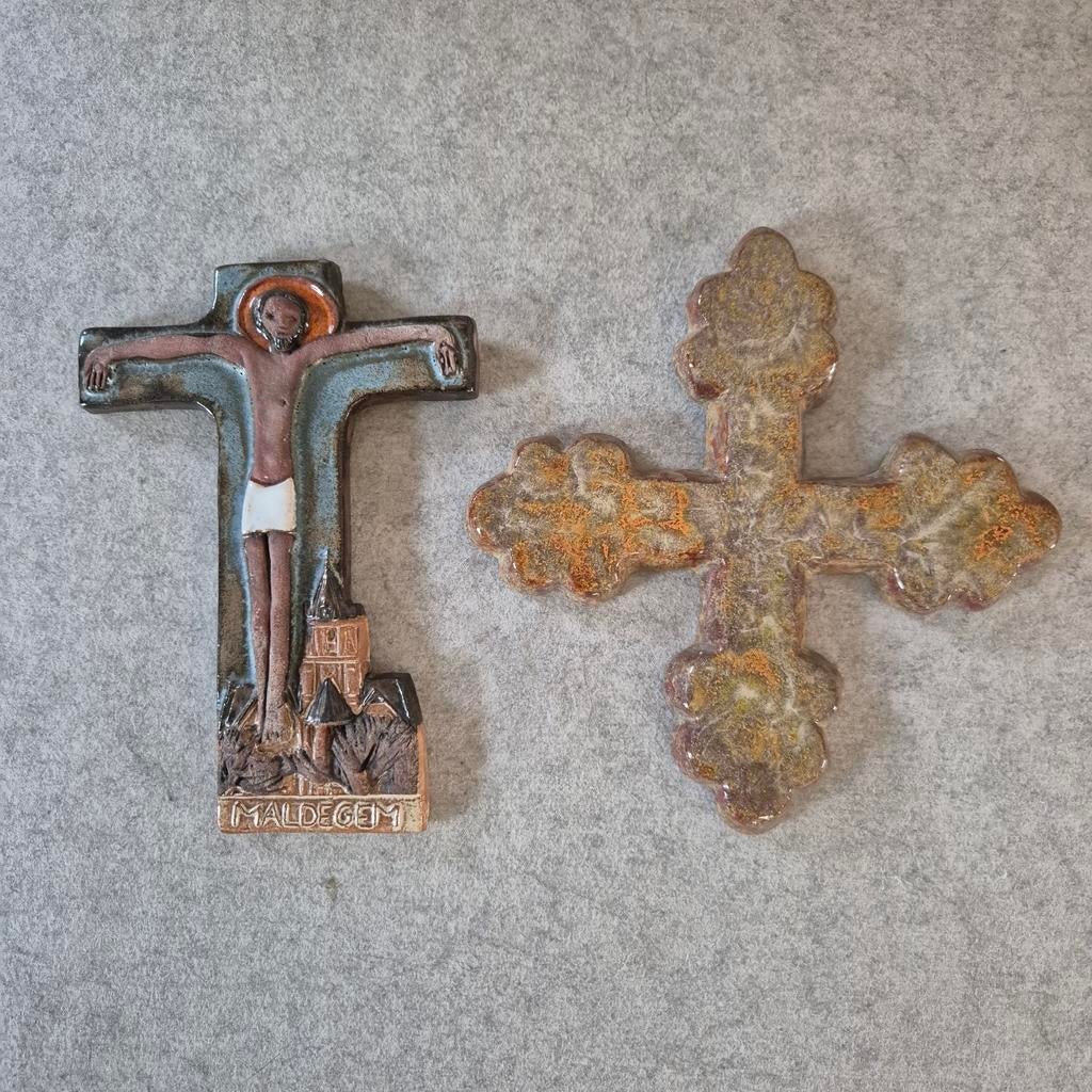 Keramiek kruis Maldegem en kruis BV, Antiek en Kunst, Ophalen of Verzenden