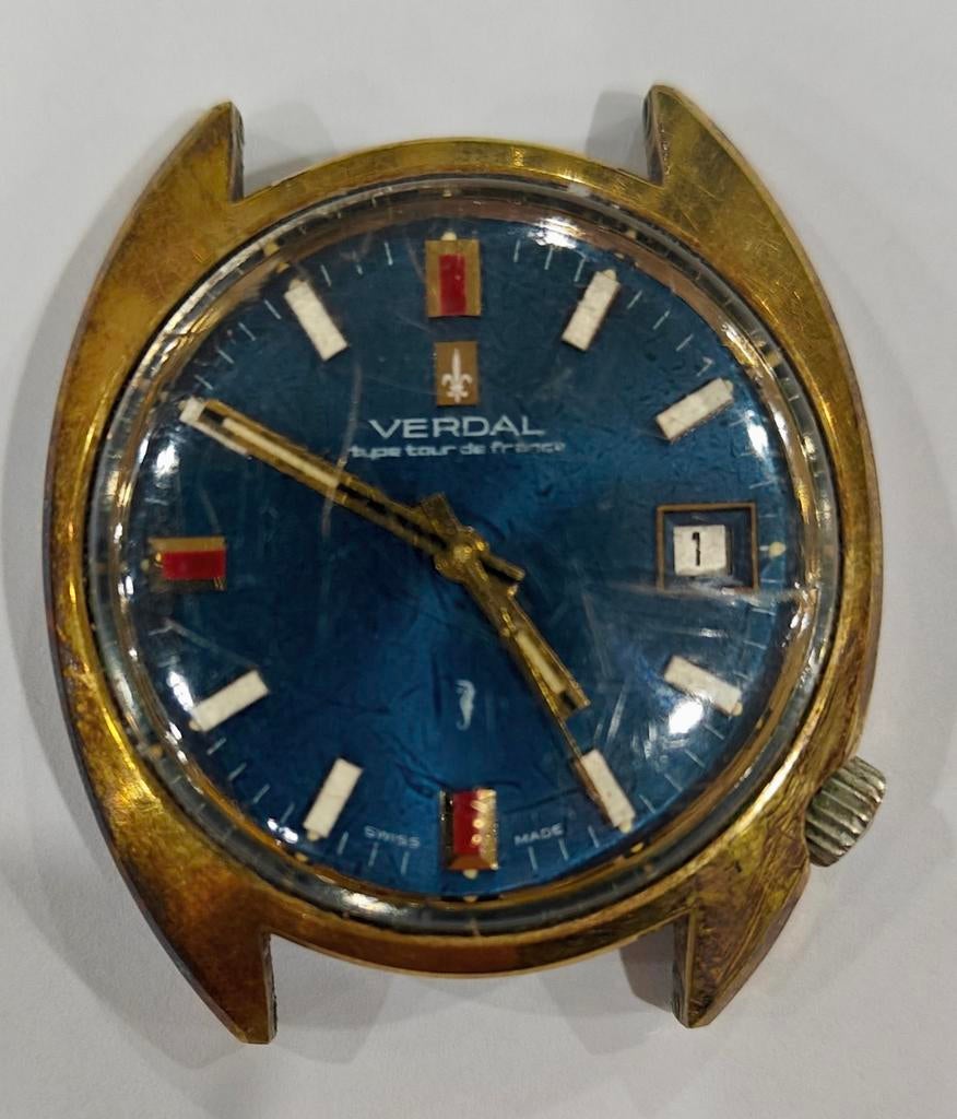 Montre Verdal  édition tour de France 1947 fonctionne !, Handtassen en Accessoires, Horloges | Heren, Goud, Goud