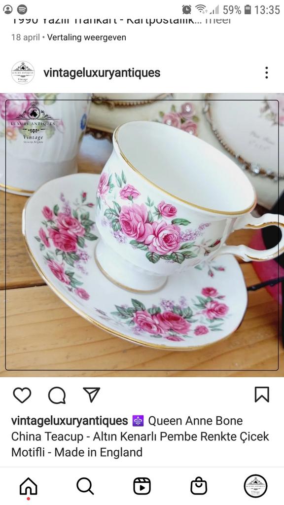 Queen Anne thee kopje, Antiek en Kunst, Antiek | Servies los, Ophalen of Verzenden