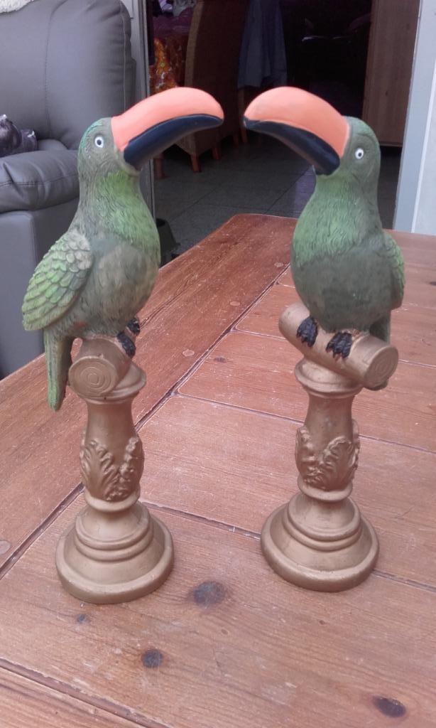 2 decoratieve beelden Toekan, Ophalen of Verzenden