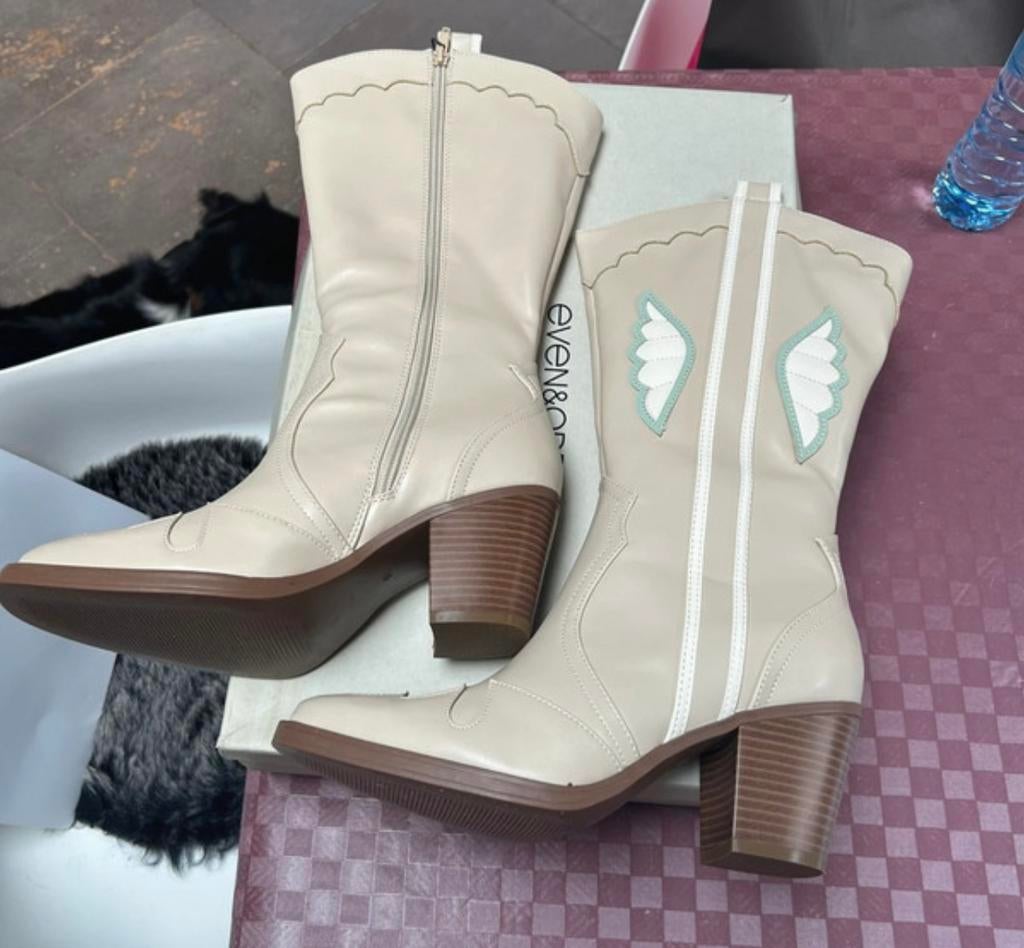 Creme beige westerl laarzen wide fit maat 41, Ophalen, Hoge laarzen, Beige, Nieuw