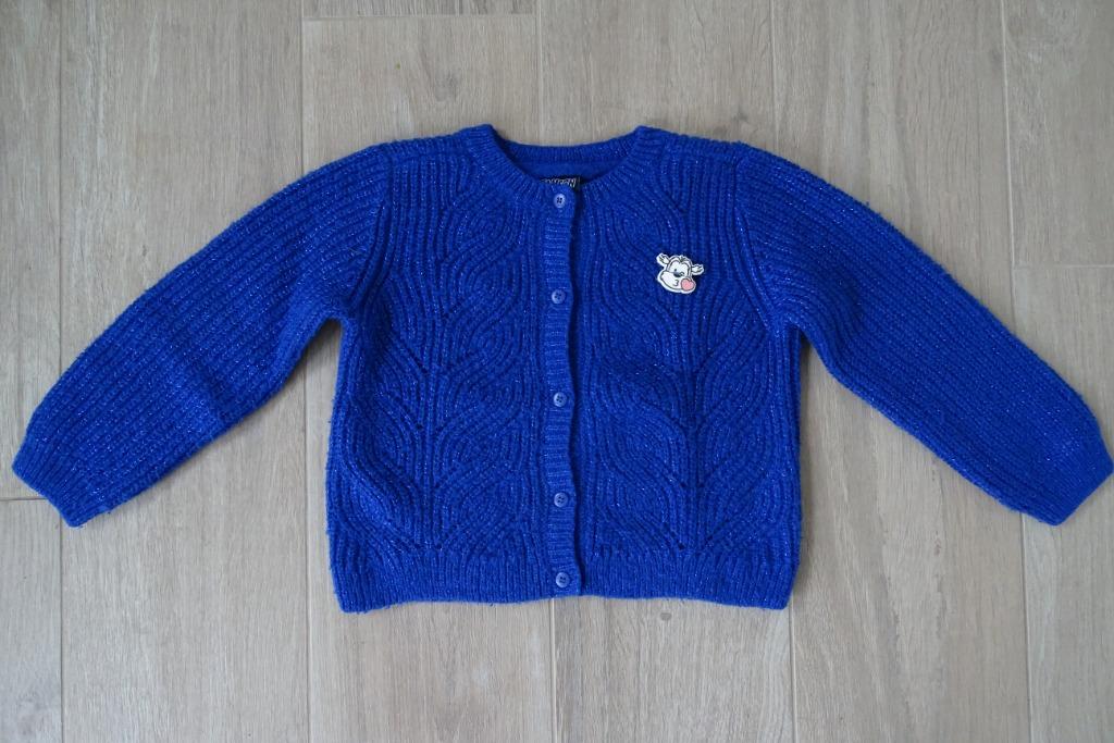 Blauwe trui/cardigan Samson JBC maat 116, Enlèvement ou Envoi, Pull ou Veste, JBC, Utilisé