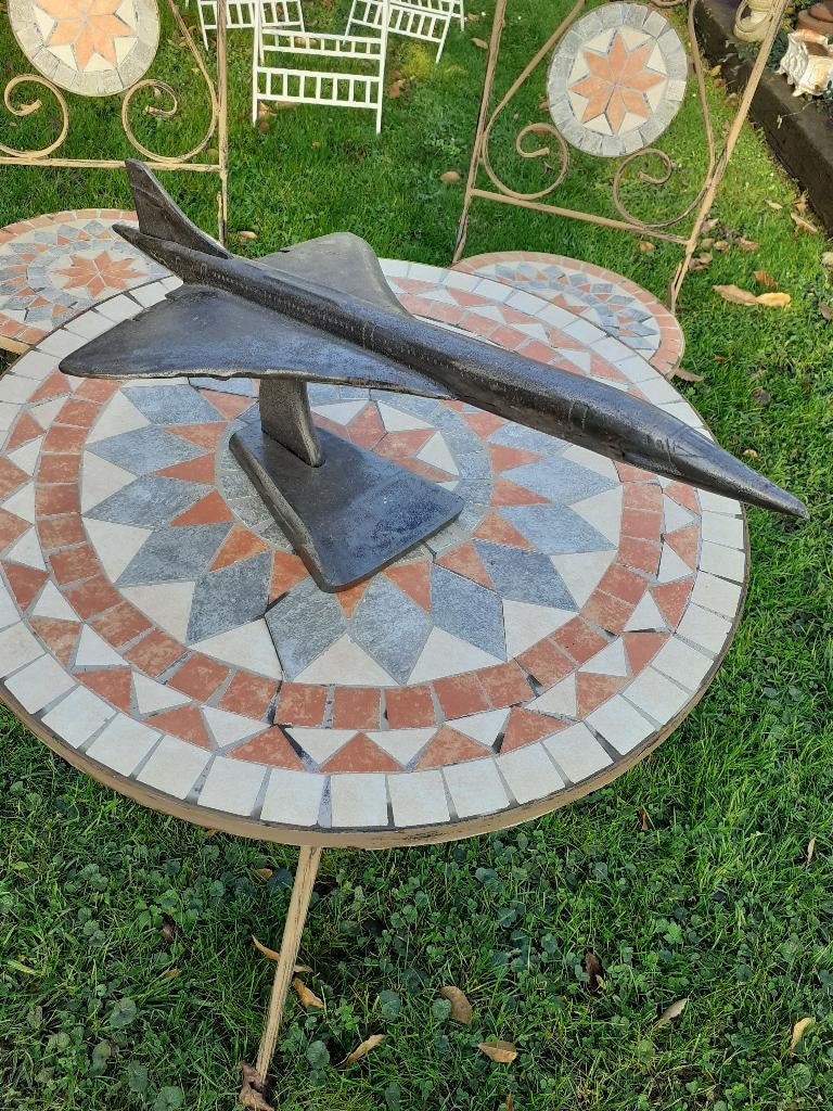 GRAND AVION CONCORDE EN FONTE PATINEE, Ophalen of Verzenden, Gebruikt, Overige typen