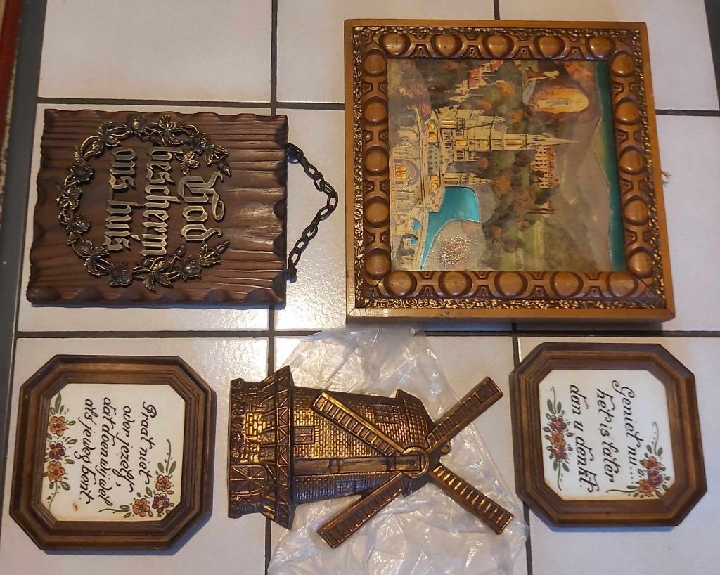 kaders 5 stuks molen is in koper alles met haakje pakket 10£, Antiek en Kunst, Ophalen, Koper