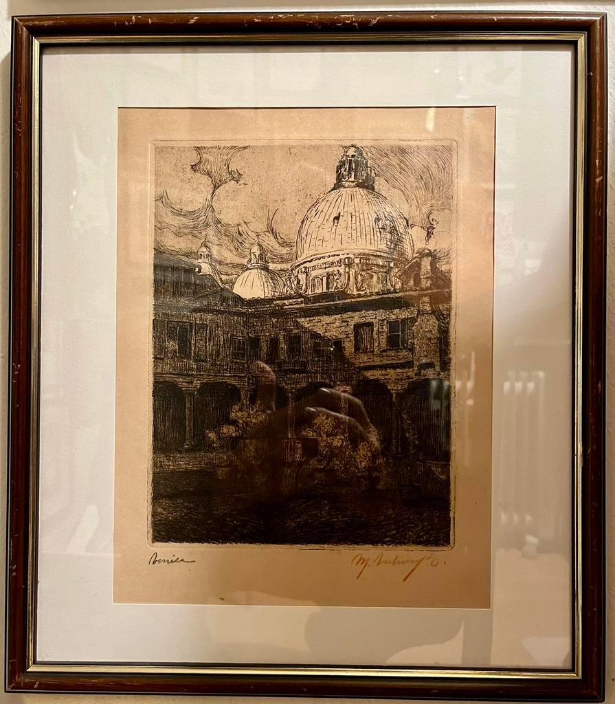 Medar Verbrug - Gravure - 1913 - Palais de Venize, Antiquités & Art, Art | Eaux-fortes & Gravures, Enlèvement ou Envoi