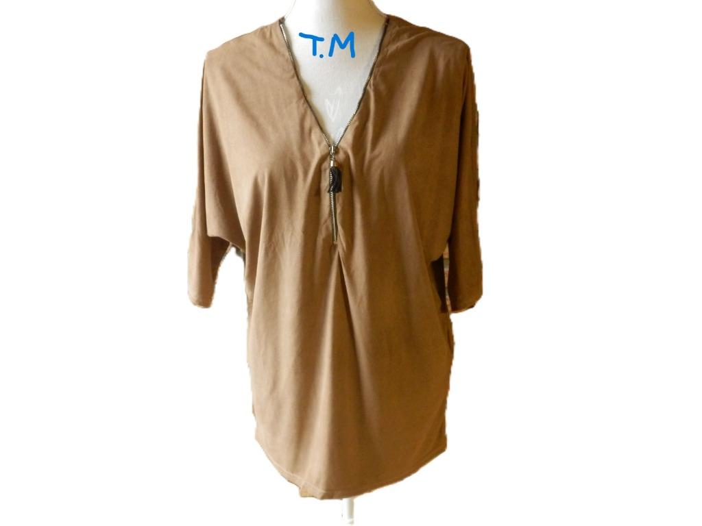 (140)- blouse femme t.38 camel - mosquitos -, Taille 38/40 (M), Enlèvement ou Envoi, Mosquitos, Comme neuf