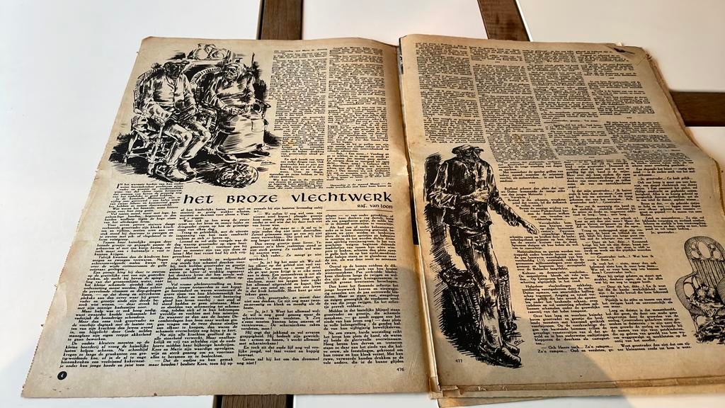 Tekeningen krant Cris, gekend van de Kleine zondagsvriend., Ophalen of Verzenden, 1940 tot 1960, Krant