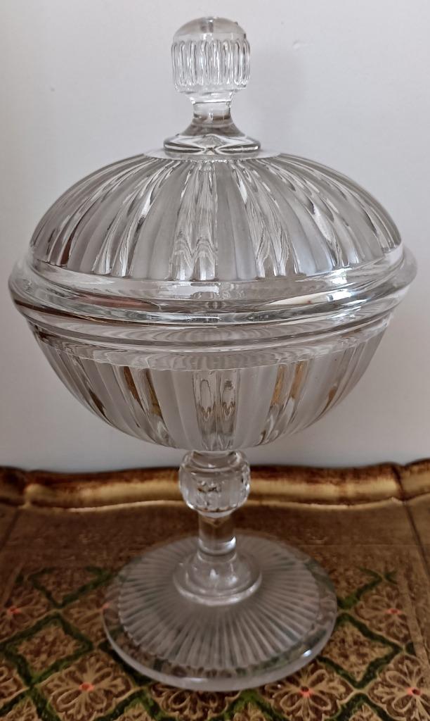 Bonbonnière en cristal vintage, sur pied, Ophalen of Verzenden