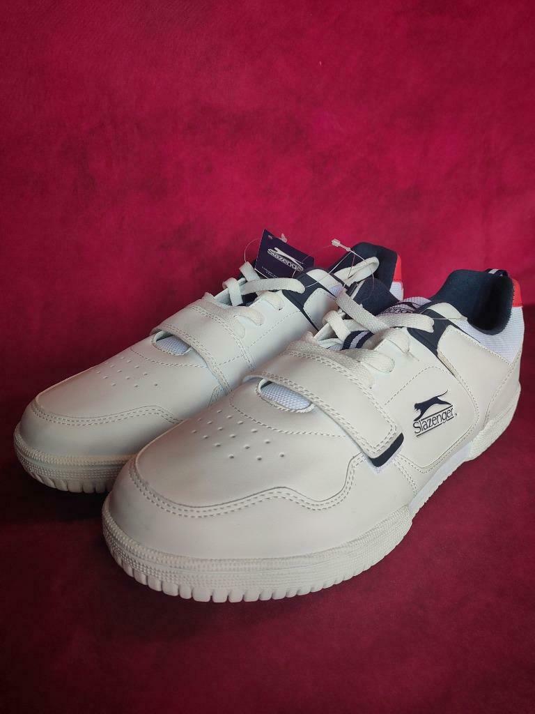 Baskets blanches en cuir pointure 45 neuves avec étiquettes, Neuf, Enlèvement ou Envoi, Slazenger, Blanc