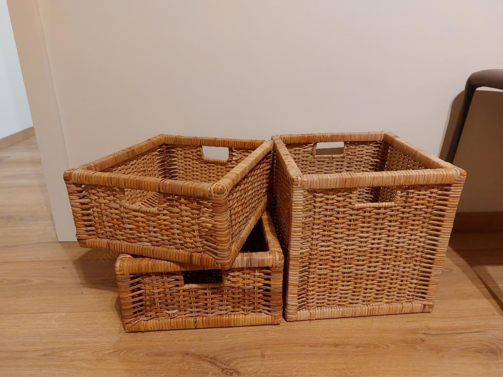 rotan manden set ikea, Huis en Inrichting, Woonaccessoires | Schalen en Manden, Zo goed als nieuw, Mand, Ophalen