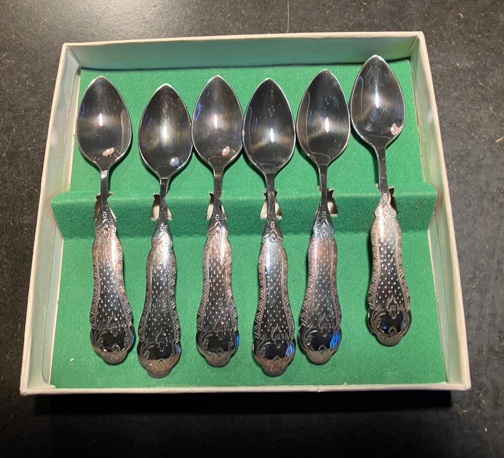 Zes likeur advocaat lepeltjes Sola, Antiek en Kunst, Ophalen of Verzenden