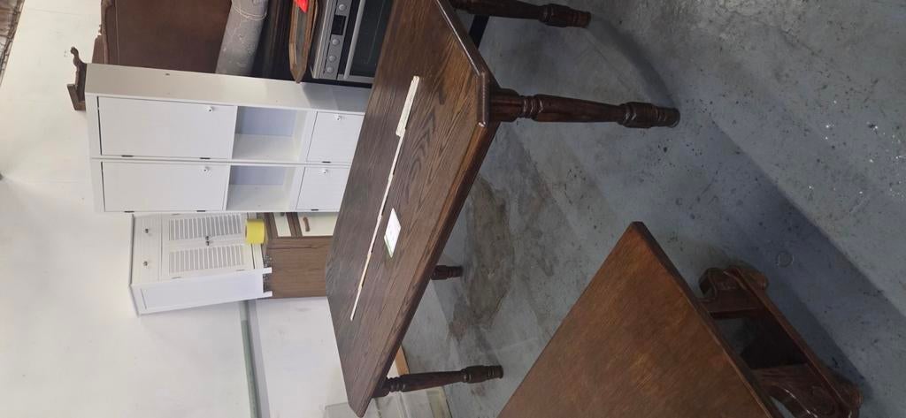 Eiken eettafel, Ophalen, Eikenhout, 50 tot 100 cm, Zo goed als nieuw