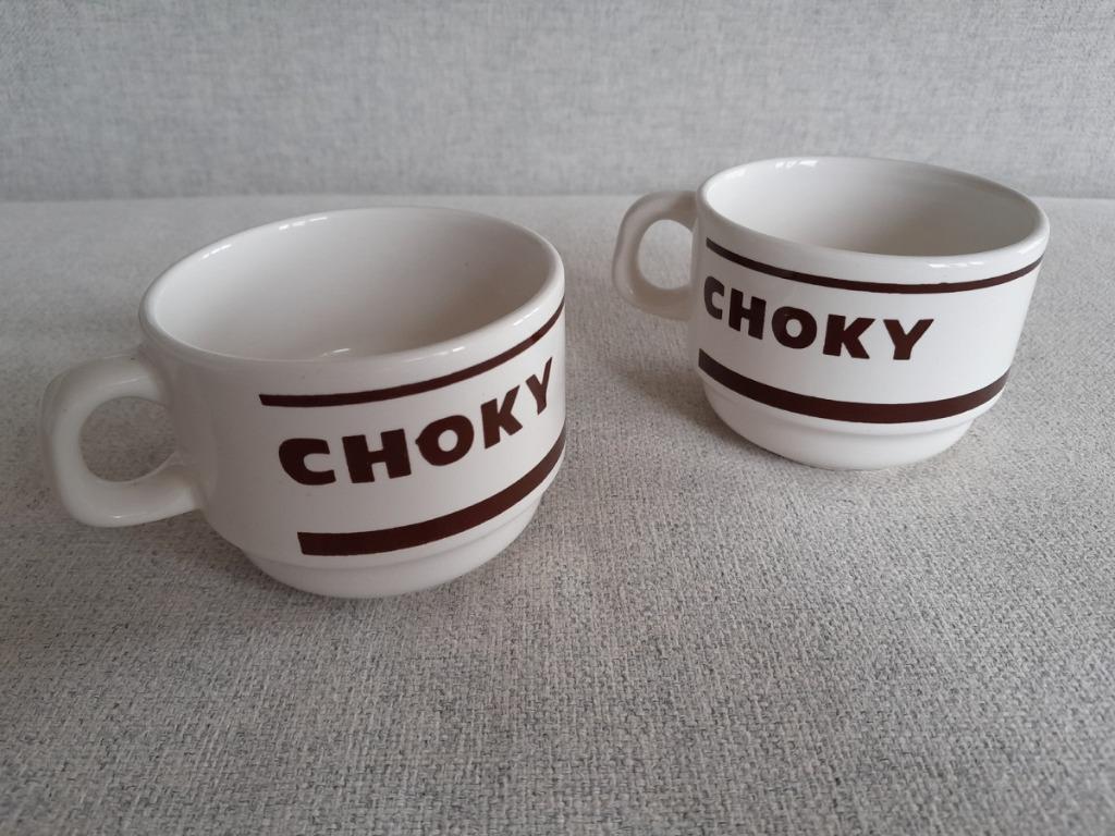 Vintage CHOKY warm-chocolade kopje tas - 2 stuks, Ophalen of Verzenden