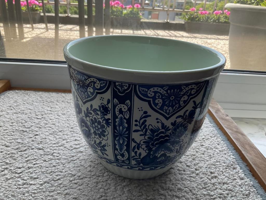 Delfts blauwe cache pot made by royal sphinx by boch, Ophalen of Verzenden