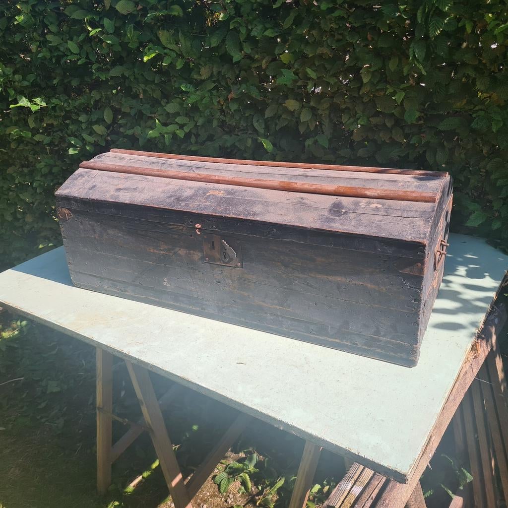Coffre bois vintage, Jardin & Terrasse, Enlèvement, Utilisé, Bois