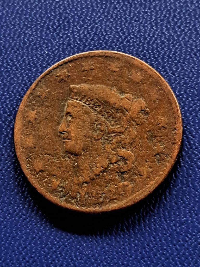 1820 USA 1 cent brons en 1 x 1 cent onleesbaar, Verzenden, Noord-Amerika, Setje