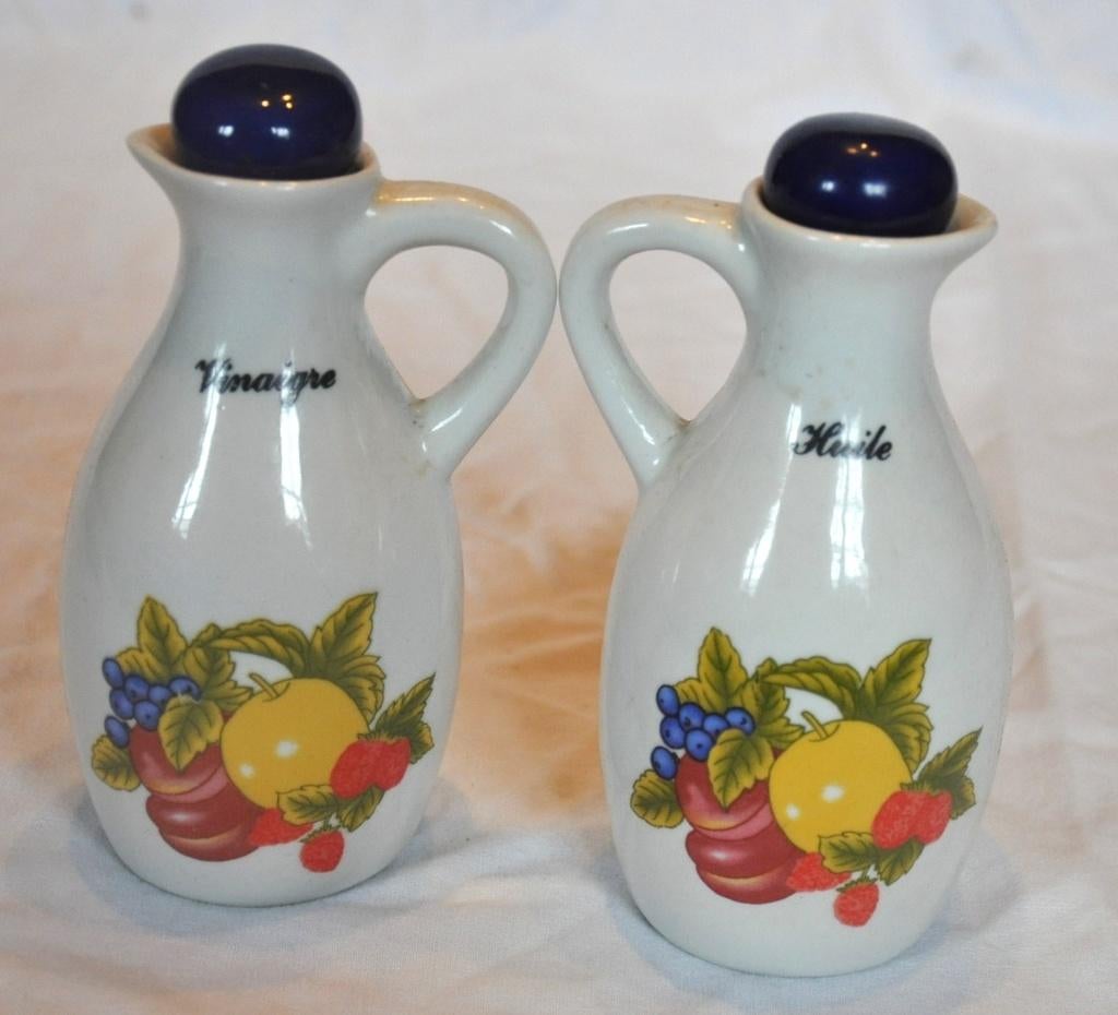 huilier et vinaigrier de table en faience, Antiquités & Art, Antiquités | Céramique & Poterie, Enlèvement ou Envoi