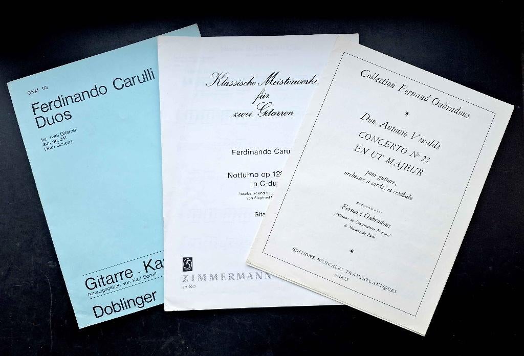 Partitions pour guitare - Carulli & Vivaldi, Muziek en Instrumenten, Bladmuziek, Klassiek, Ophalen of Verzenden, Artiest of Componist