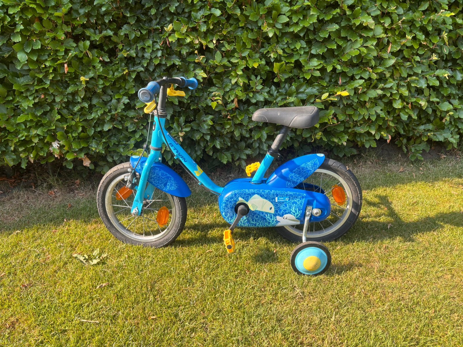 Kinderfiets 14 inch 500 Ocean, Fietsen en Brommers, Ophalen, Zijwieltjes, Gebruikt, Minder dan 16 inch