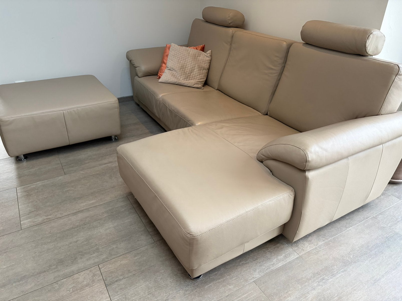 Leren zetel, Huis en Inrichting, Ophalen, Gebruikt, Leer