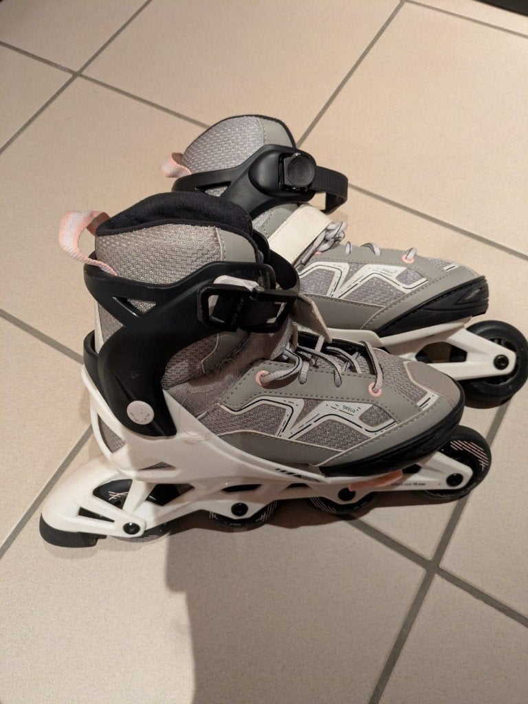 Inline skates decathlon, Sport en Fitness, Skeelers, Verstelbaar, Kinderen, Zo goed als nieuw, Inline skates 4 wielen