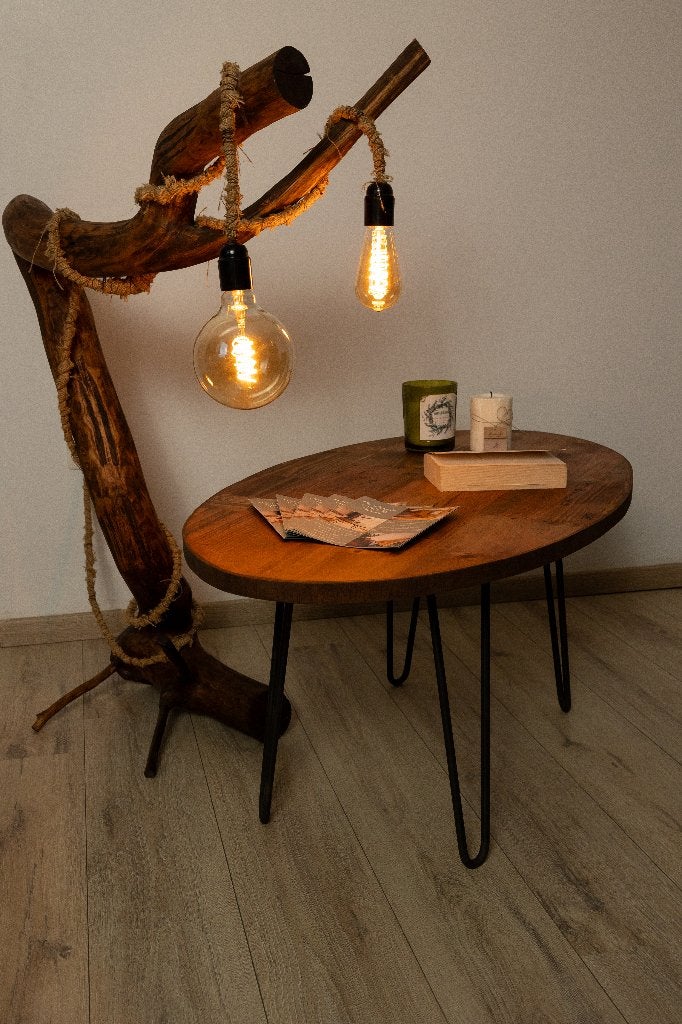 Unieke staande lamp van een natuurlijke tak, Ophalen
