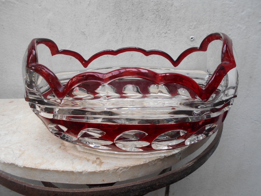 coupe VAL SAINT LAMBERT?  geslepen  art-deco, Ophalen of Verzenden