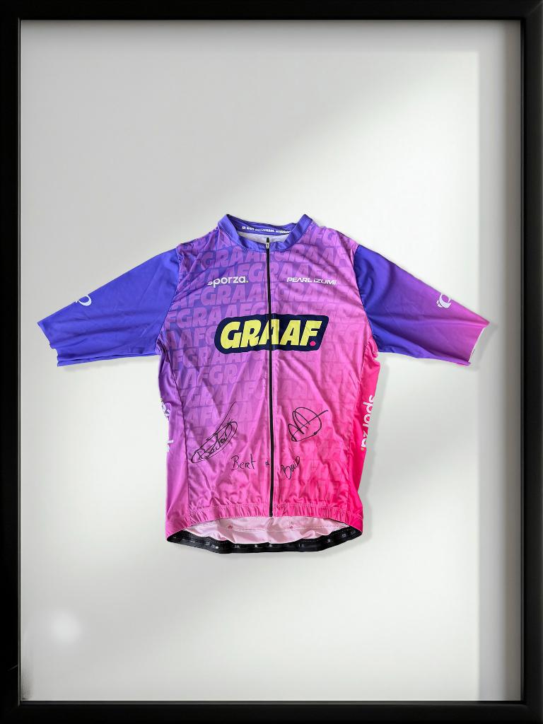 Handgesigneerd PEARL iZUMI X GRAAF wielertrui Bert De Backer, Verzamelen, Ophalen, Nieuw, Shirt
