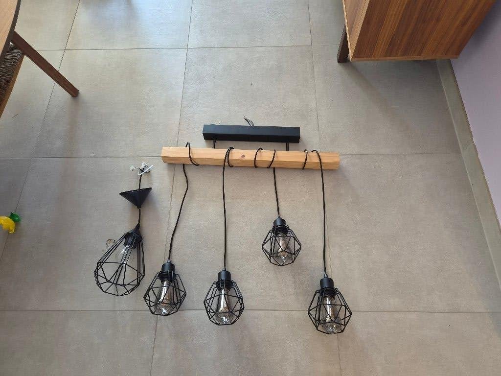 Lampen, Maison & Meubles, Lampes | Suspensions, Enlèvement, E27 (grand), Bois, Comme neuf