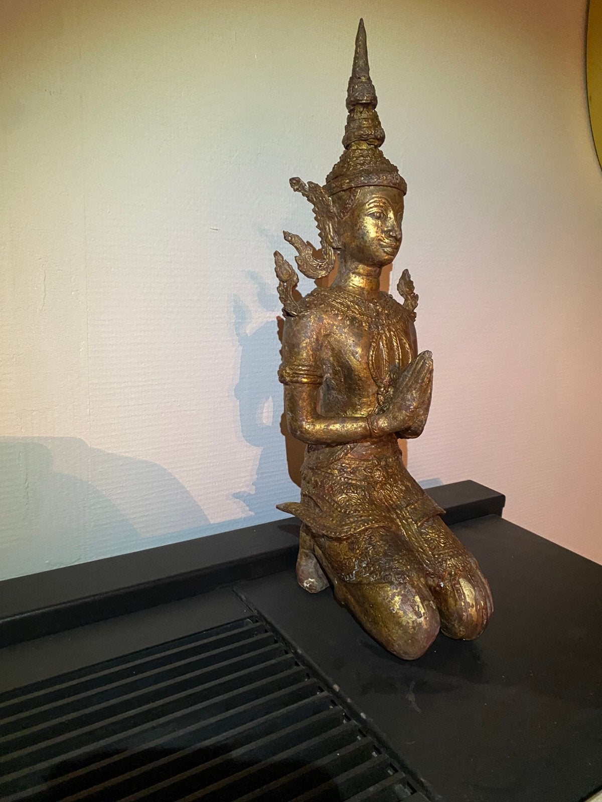 Bronzen beeld, Ophalen, Zo goed als nieuw, Gouden accenten, 46 cm