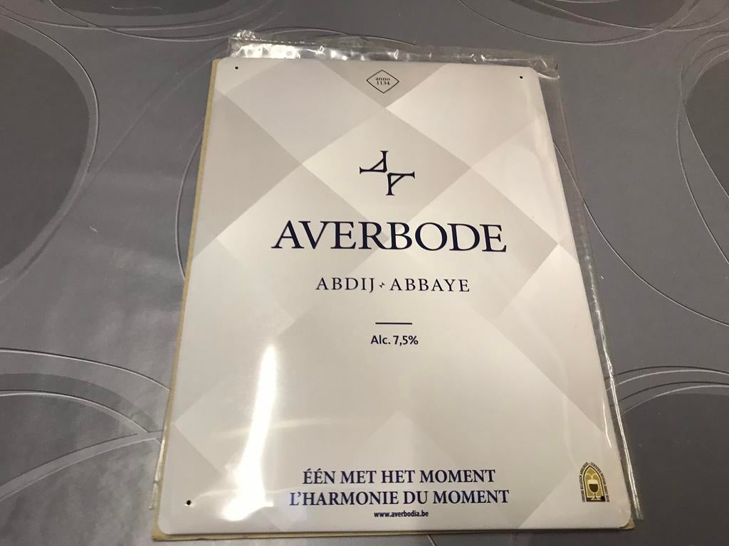 Averbode abdijbier reclamebord metaal, Ophalen of Verzenden, Zo goed als nieuw, Reclamebord