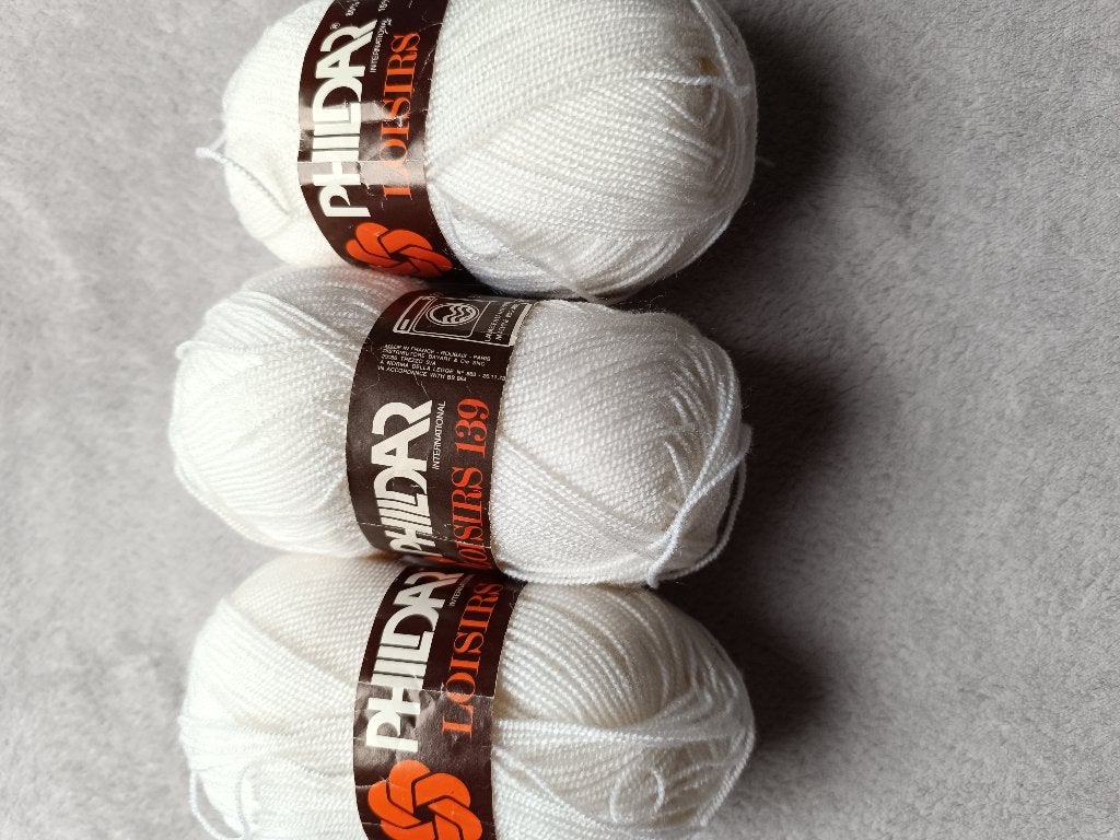 Phildar Loisirs 3 x 50 gr gebroken wit, Enlèvement ou Envoi, Neuf, Tricot ou Crochet, Laine ou Fils