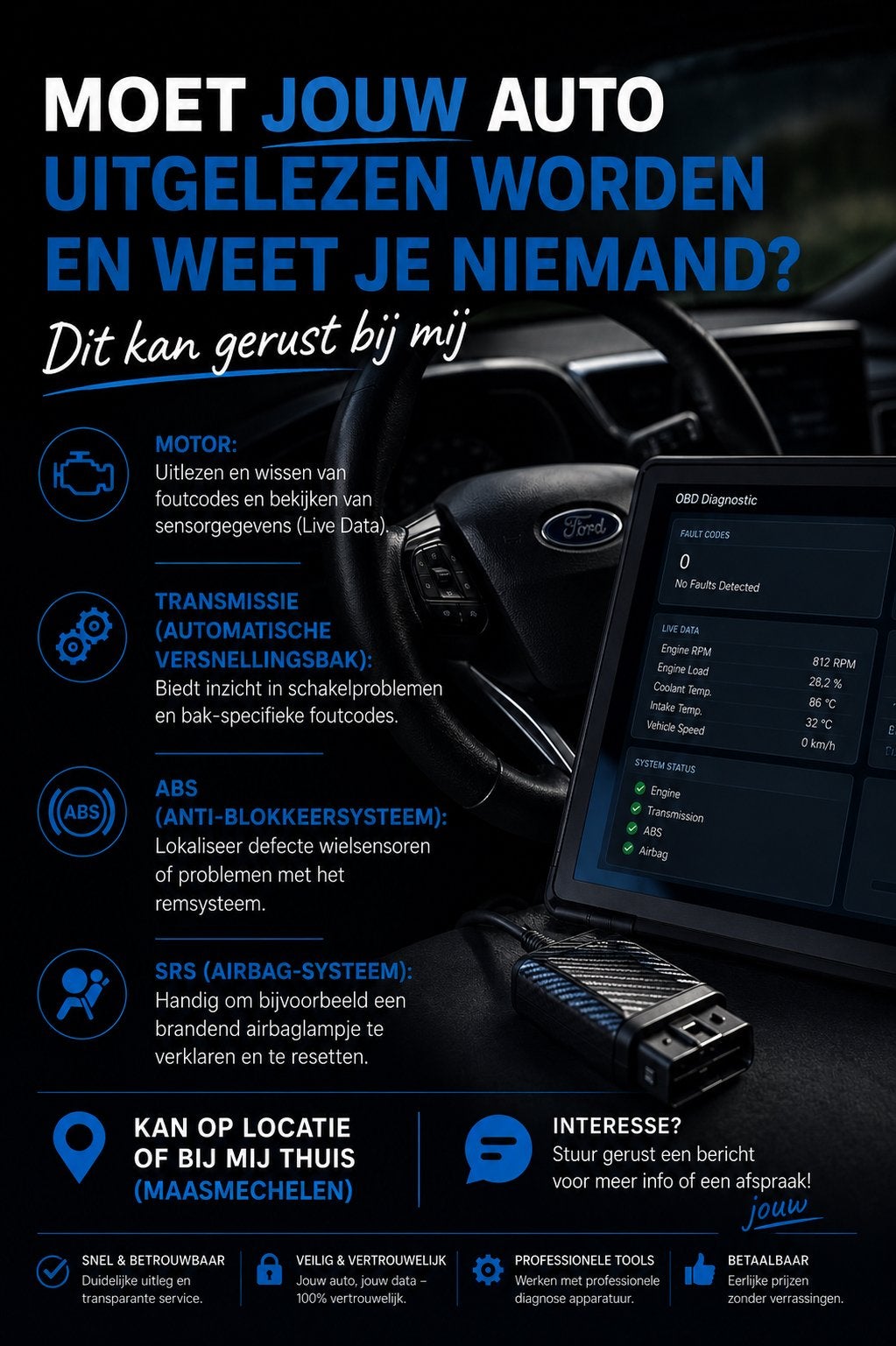 Auto diagnose / uitlezen – Maasmechelen, Autos : Pièces & Accessoires, Autres pièces automobiles, Neuf, Enlèvement