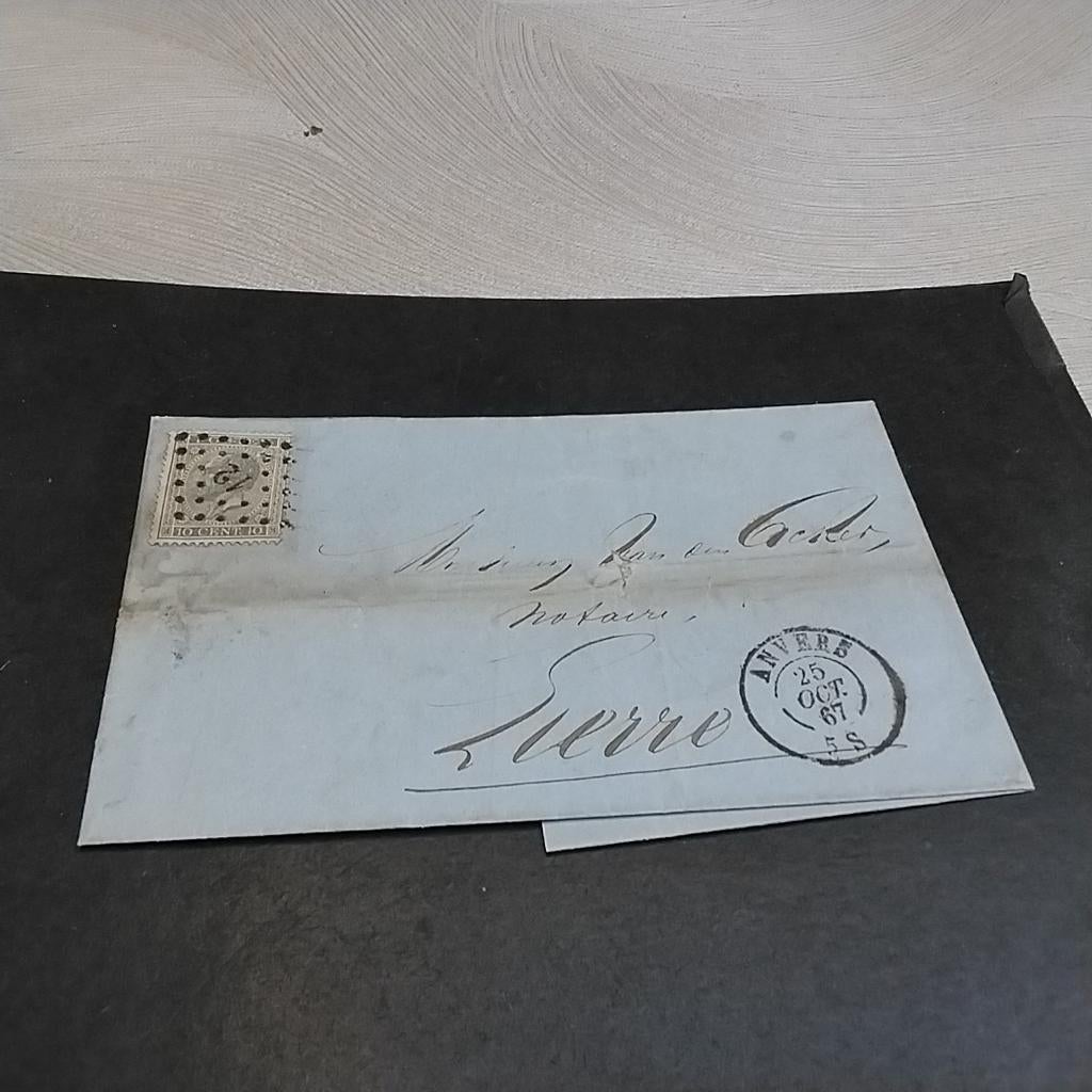 BELGIE  brief Antwerpen-Lier met zegel 17, Ophalen of Verzenden, Brief