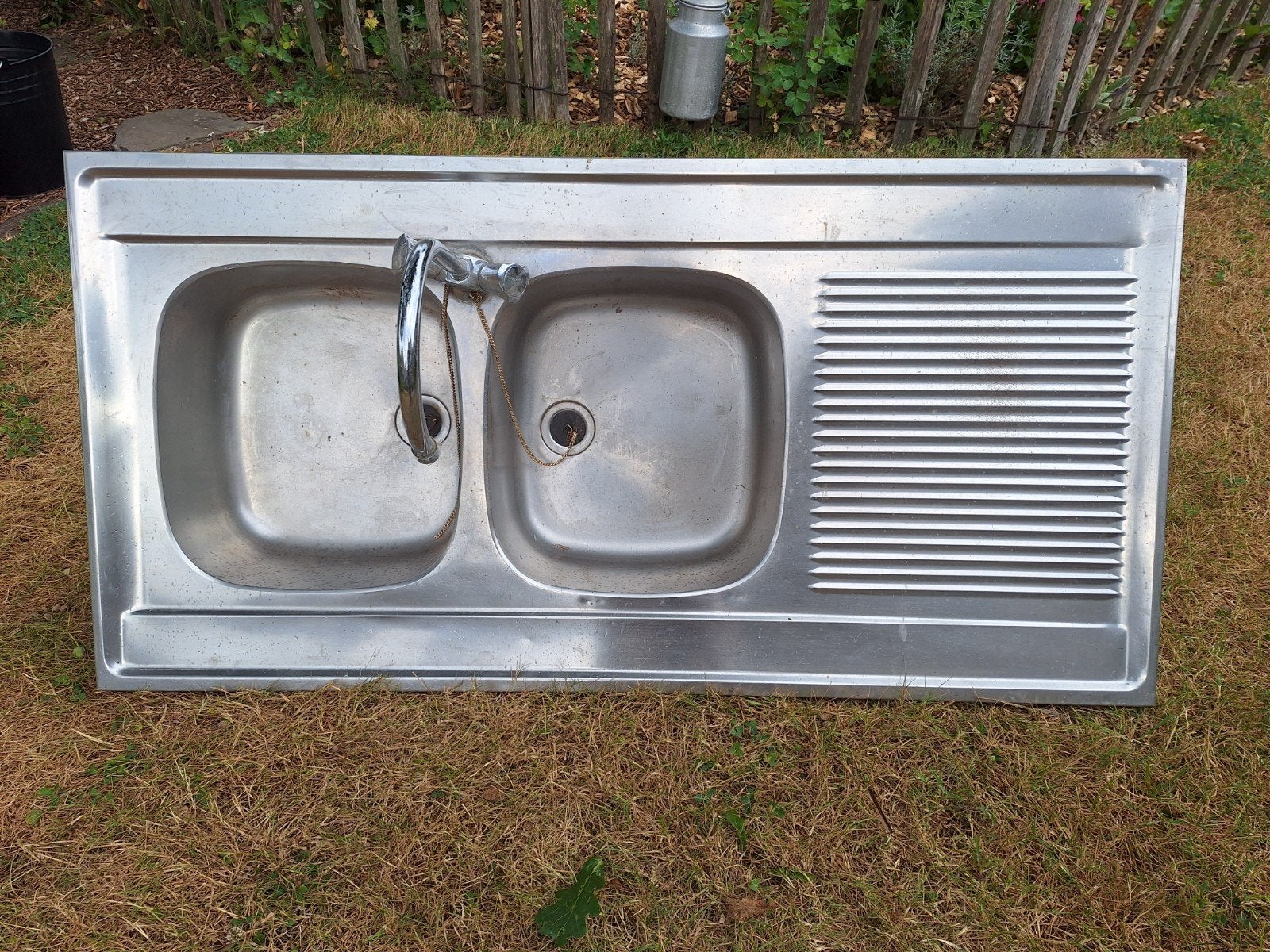 inox dubbele spoelbak, Ophalen