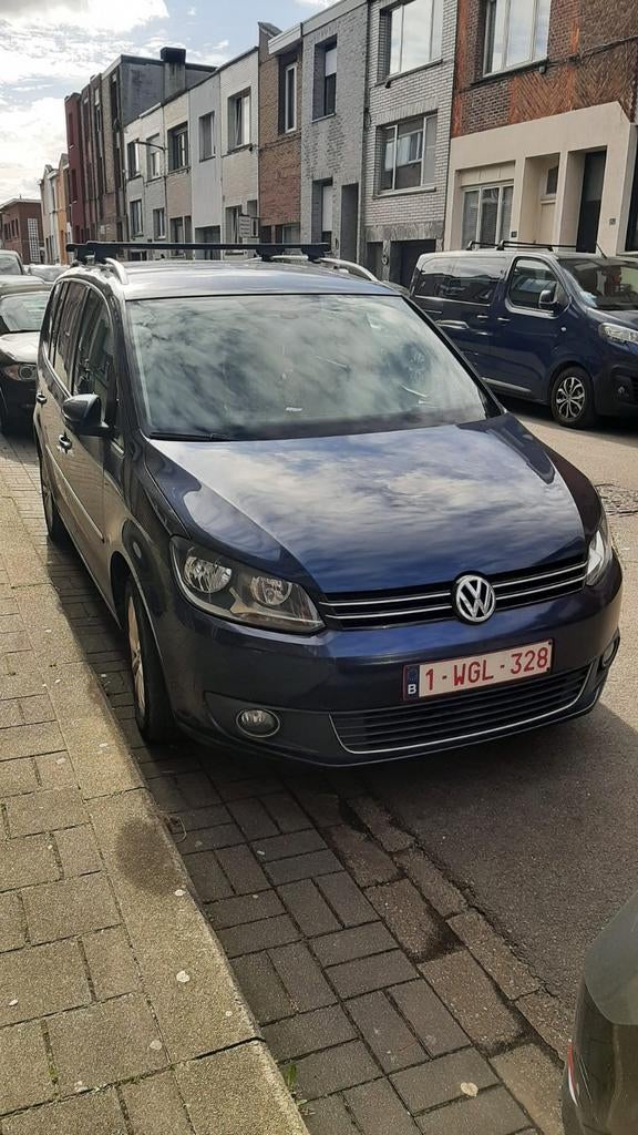 Volkswagen Touran 2.0 TDI, Auto's, Euro 5, Beige, Blauw, 7 zetels