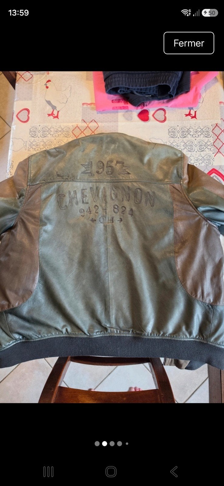 Chevignon veste en cuir d’agneau collector numeroté., Enlèvement ou Envoi
