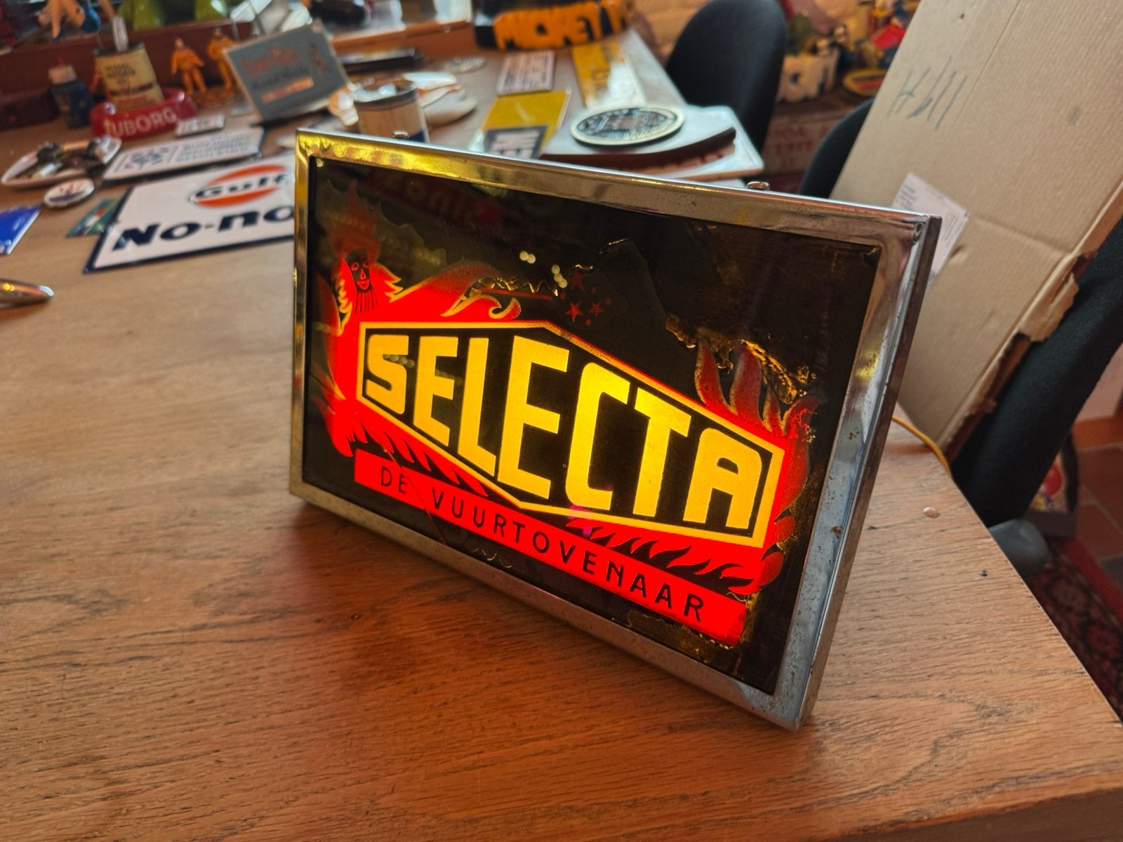 SELECTA oude reclame lichtbak metaal, Ophalen, Gebruikt, ., Lichtbak of (neon) lamp
