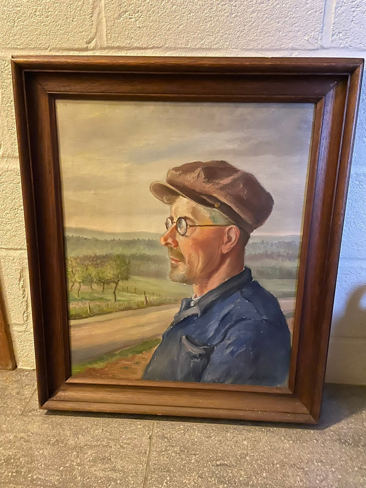 Klassiek olieverfschilderij (portret boer), Antiek en Kunst, Ophalen, Doek, Portret of Personen, Olieverf