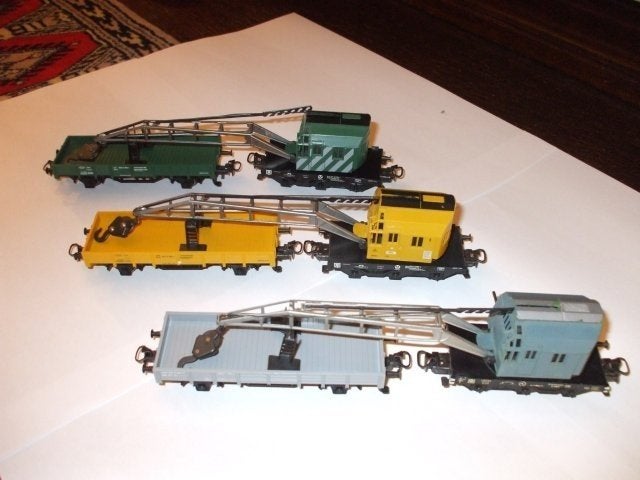 Märklin kraan 4671 wagon 4471 geel groen grijs, Courant alternatif, Wagon, Enlèvement, Utilisé