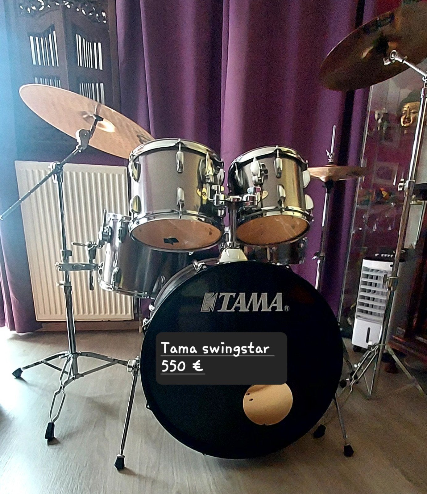 Drums TAMA SWINGSTAR complète en alu brossé Parfait état, Musique & Instruments, Batteries & Percussions, Enlèvement, Tama