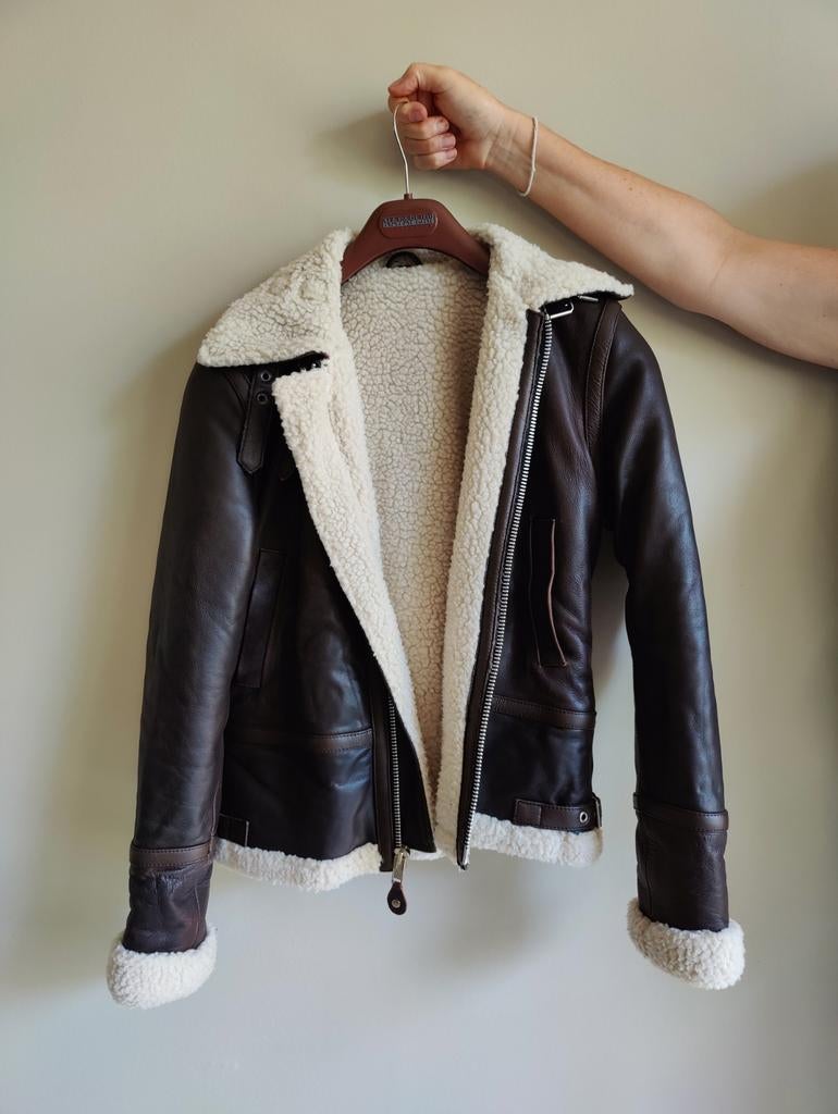 Sheepskin lederen jas, ANDERE, Bruin, Ophalen of Verzenden, Zo goed als nieuw