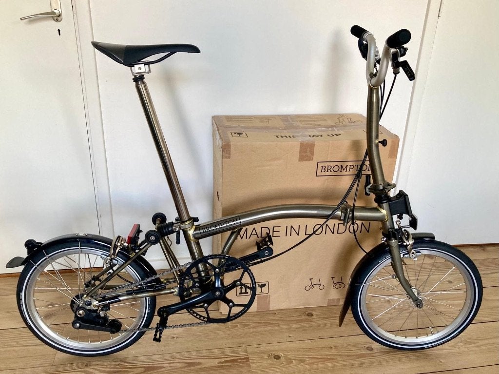 Ultralichte (10,3kg) BROMPTON RAW LACQUER, titanium delen, Ophalen, Zo goed als nieuw, Brompton, Versnellingen