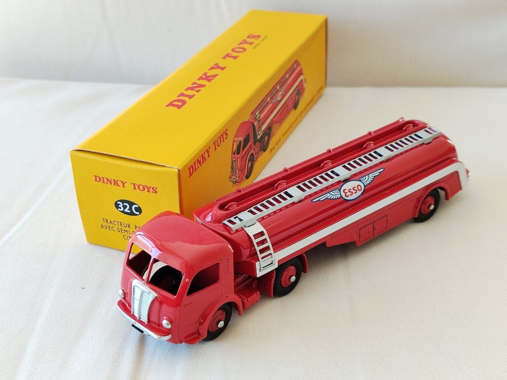 Dinky Atlas _ Panhard Tract. Remorque Citerne "Esso"_ref 32C, Enlèvement ou Envoi, Comme neuf, Bus ou Camion, Dinky Toys