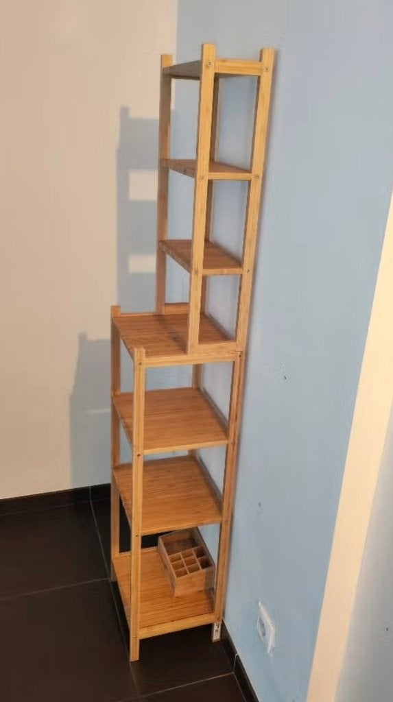 Badkamermeubel Stellingkast, bamboe, Huis en Inrichting, Badkamer | Badkamermeubels, Ophalen, Minder dan 50 cm, Gebruikt, Overige typen