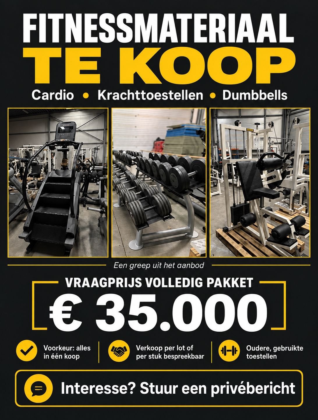 En raison de l'arrêt, tous les équipements de gym, Sports & Fitness, Enlèvement, Utilisé