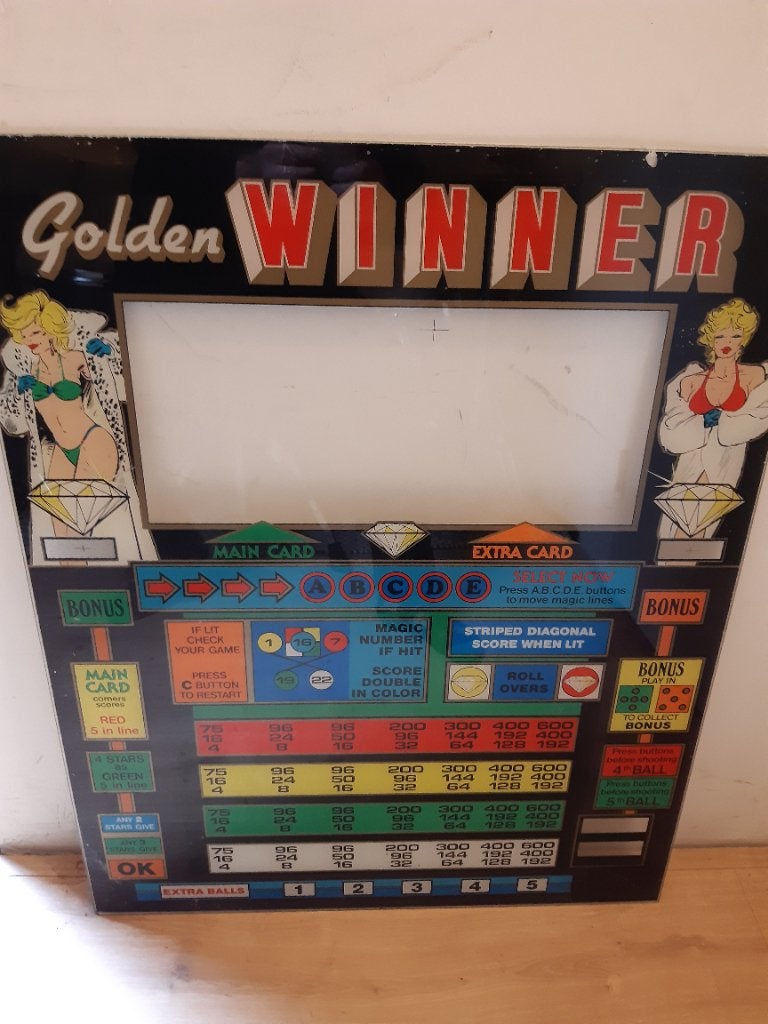 Vintage flipperkast en gokkast platen, Antiek en Kunst, Ophalen