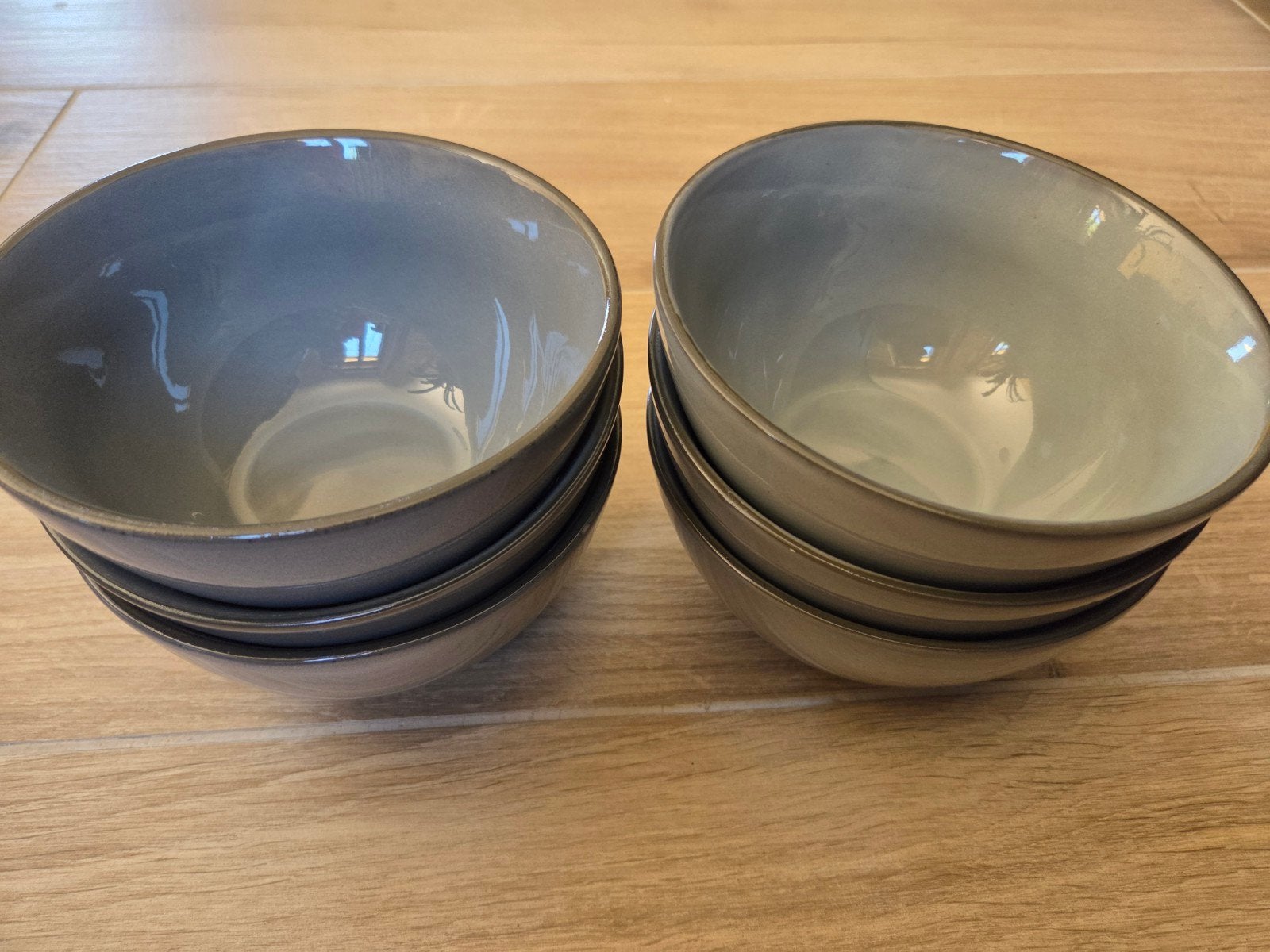 zes kommen, blauwgrijze kleur, diam. ongeveer 14 cm, Poterie, Comme neuf, Enlèvement, Campagne/Folklorique